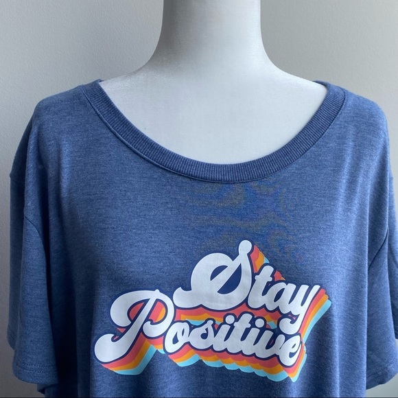 Jane & Delancey "Stay Positive"  Retro Tee - Picture 3 of 7
